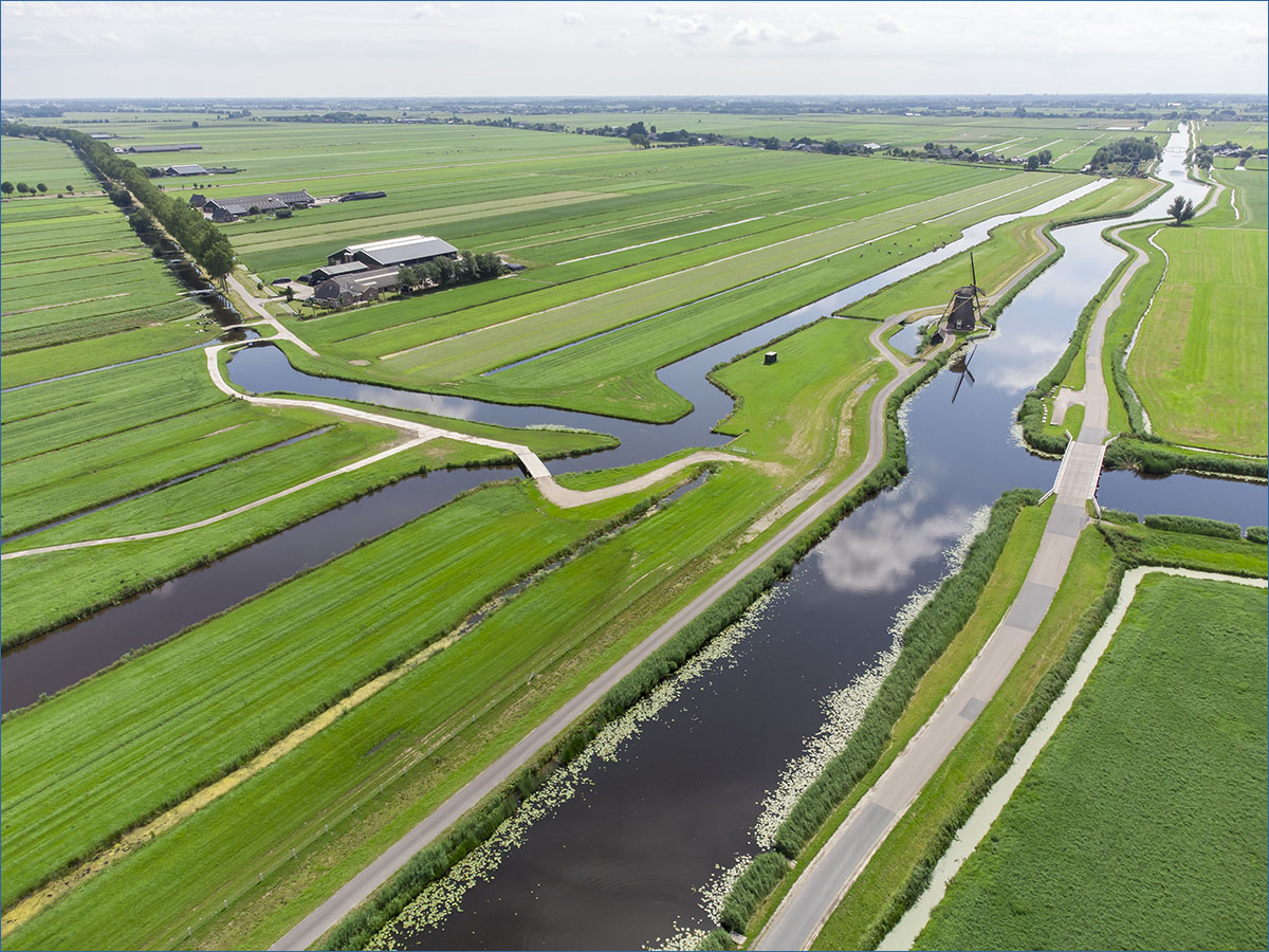 dronefotografie polder molen