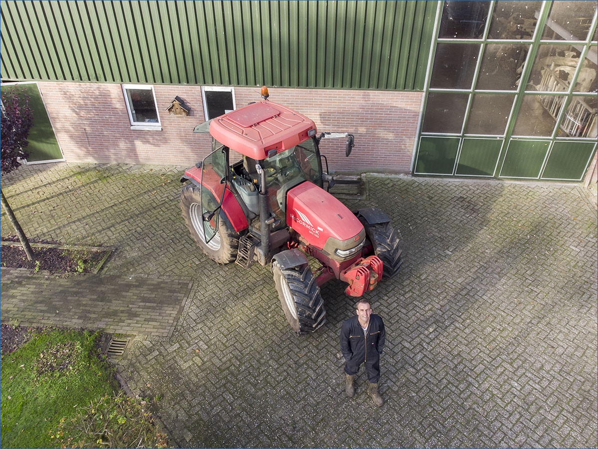 luchtfotografie boer tractor